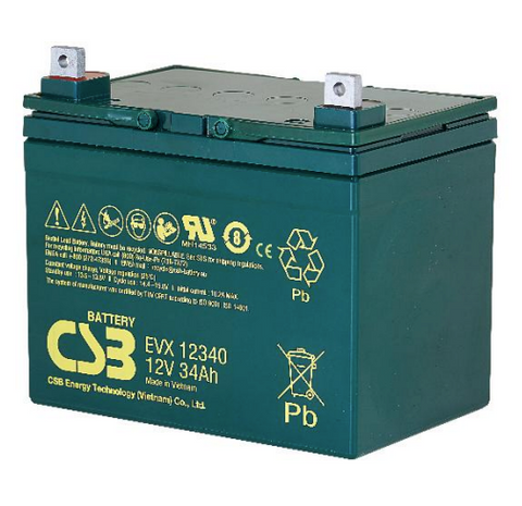 CSB EVX 12340 Battery - 12 Volt 34 Amp Hour - Nut & Bolt Terminals