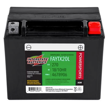 FAYTX20L Interstate Batteries Powersport AGM Battery