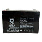 Saruna SG0690T2 6V 9Ah AGM battery, label and terminal view