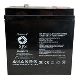 Saruna SG06420T2 6V 42Ah AGM battery, label and terminal view