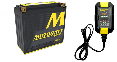 Motobatt Maintenance Charger MBRC1 with MH51814 Hybrid Lithium Battery