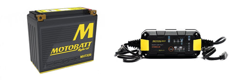 Motobatt Maintenance Charger MBRC35 with MHTX20 Hybrid Lithium Battery