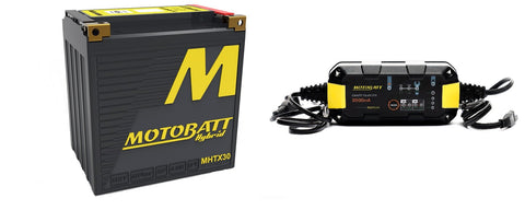 Motobatt Maintenance Charger MBRC35 with MHTX30 Hybrid Lithium Battery