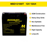 Motobatt MB12180IT 12V AGM Battery
