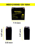 Motobatt MB12180NB 12V AGM Battery