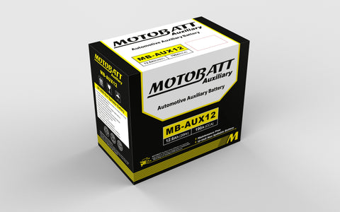 Motobatt MBAUX12 12V AGM Battery Replaces AUX12
