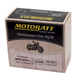 Motobatt MBC20HL Battery - Sealed AGM Classic Black