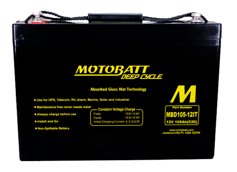 Motobatt MBD10512IT 12V AGM Deep Cycle Battery