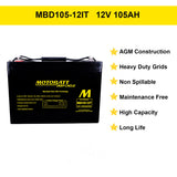 Motobatt MBD10512IT 12V AGM Deep Cycle Battery