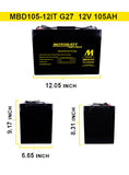 Motobatt MBD10512IT 12V AGM Deep Cycle Battery