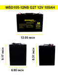 Motobatt MBD10512NB 12V AGM Deep Cycle Battery