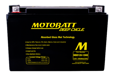 Motobatt MBD12012NB 12V AGM Deep Cycle Battery