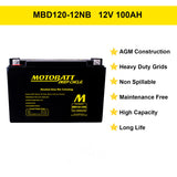 Motobatt MBD12012NB 12V AGM Deep Cycle Battery