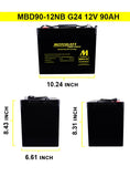 Motobatt MBD9012NB 12V AGM Deep Cycle Battery