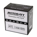 Motobatt MCX14 Battery - Sealed AGM Classic Black