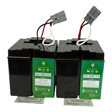 SG-RBC55 battery two-module set compatible with APC SUA5000RMT5U