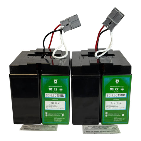 SG-RBC55HR battery two-module set compatible with APC SUA2200T