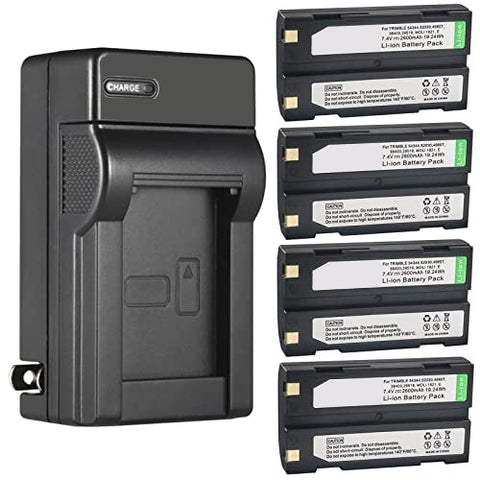 Trimble 52030 Battery Replacement - 4 Pieces and AC Wall Battery Charger