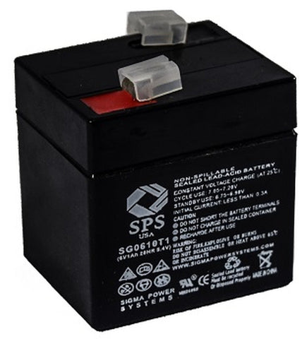 Saruna SG0610T1 6V 1Ah AGM battery, label and terminal view