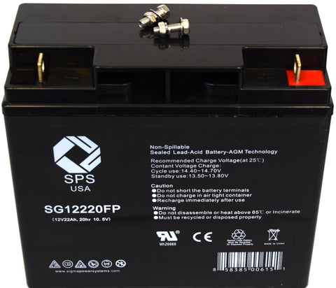 Sigma SG12220FP 12V 22Ah AGM battery, label and terminal view