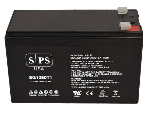 Sigma SG1280T1 12V 8Ah AGM battery, label and terminal view