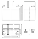 Leoch LP12-35 Battery - 12V 35Ah - Nut & Bolt Terminals