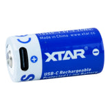 XTAR 16340 900mAh USB-C - Protected Button Top, product view 2
