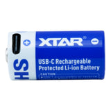 XTAR 16340 900mAh USB-C - Protected Button Top, product view 4