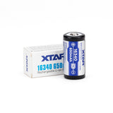 XTAR 16340 650mAh Battery - Protected Button Top, product view 2