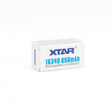 XTAR 16340 650mAh Battery - Protected Button Top, product view 6