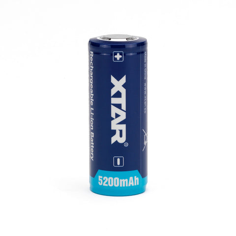 XTAR 26650 5200mAh Battery - Protected Button Top