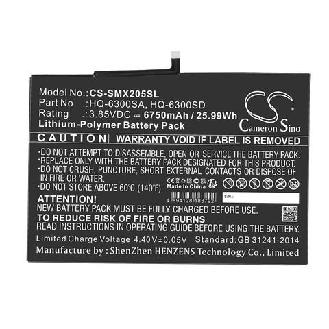 Cameron Sino CS-SMX205SL replacement battery on a white background
