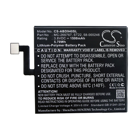 Amazon 58-000246 Battery 3.8V 1500mAh Li-Polymer - Compatible Replacement