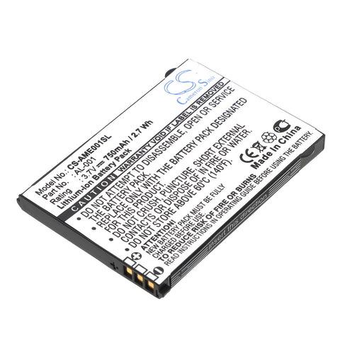 Orange New York Battery 3.7V 750mAh Li-Ion - Compatible Replacement