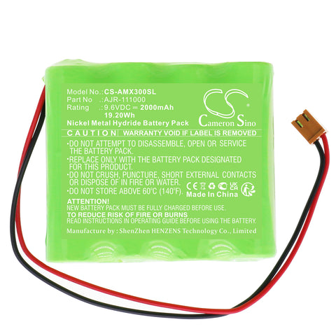 Amano AJR-111000 Battery 9.6V 2000mAh Ni-MH - Compatible Replacement
