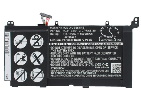 Asus VivoBook S551LB-CJ081H Battery 11.1V 4500mAh - Compatible Replacement