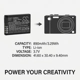 Panasonic Lumix DMC-ZS7S Battery 3.7V 890mAh - Compatible Replacement