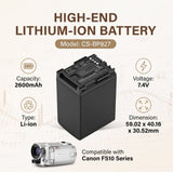 Canon LEGRIA HF S21 Battery 7.4V 2600mAh - Compatible Replacement