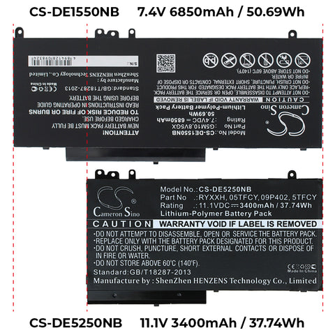 Dell Latitude E5570 Battery 11.1V 3400mAh - Compatible Replacement