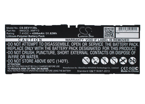 Dell 0T8NH4 Battery 7.4V 4300mAh Li-Polymer - Compatible Replacement