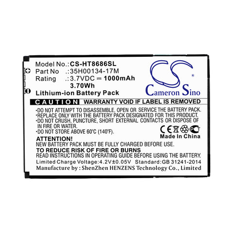 Verizon MWP6985VW Battery 3.7V 1000mAh - Compatible Replacement