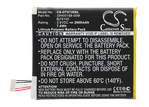 HTC One X LTE Battery 3.8V 2000mAh - Compatible Replacement