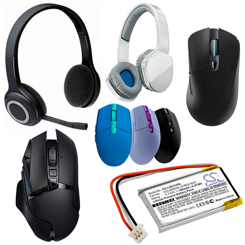 Logitech Wireless Headset H600 Battery 3.7V 180mAh Li-Polymer - Compatible Replacement