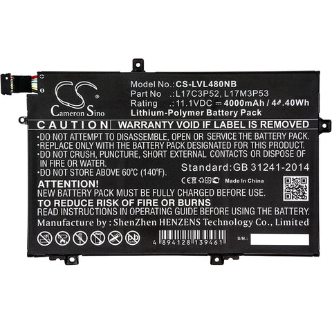 Lenovo ThinkPad L580 Battery 11.1V 4000mAh - Compatible Replacement