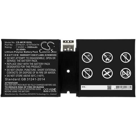 Microsoft DYNU01 Battery 7.6V 3500mAh Li-Polymer - Compatible Replacement