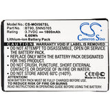 Motorola Rival A455 Battery 3.7V 1800mAh - Compatible Replacement