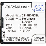 Nokia T7 Battery 3.7V 1000mAh - Compatible Replacement