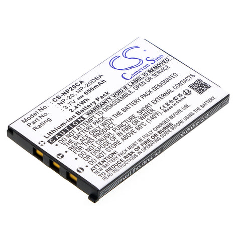 Cameron Sino CS-NP20CA — labelled whole battery angle with contacts