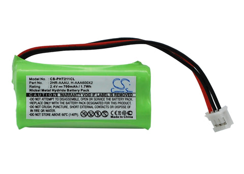 Philips 215 Quattro Battery 2.4V 700mAh Ni-MH - Compatible Replacement