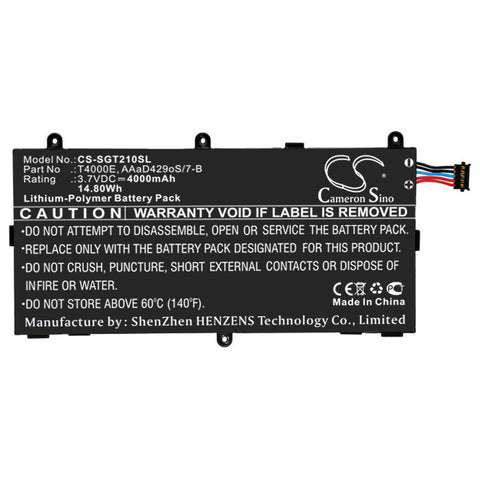 Samsung Galaxy Tab E 7.0 2016 4G LTE Battery 3.7V 3600mAh - Compatible Replacement